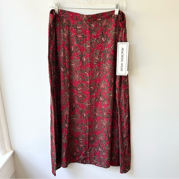 NWT Vintage Sag Harbor rayon 2pc skirt set with long sleeved shirt & maxi skirt - Picture 12 of 16